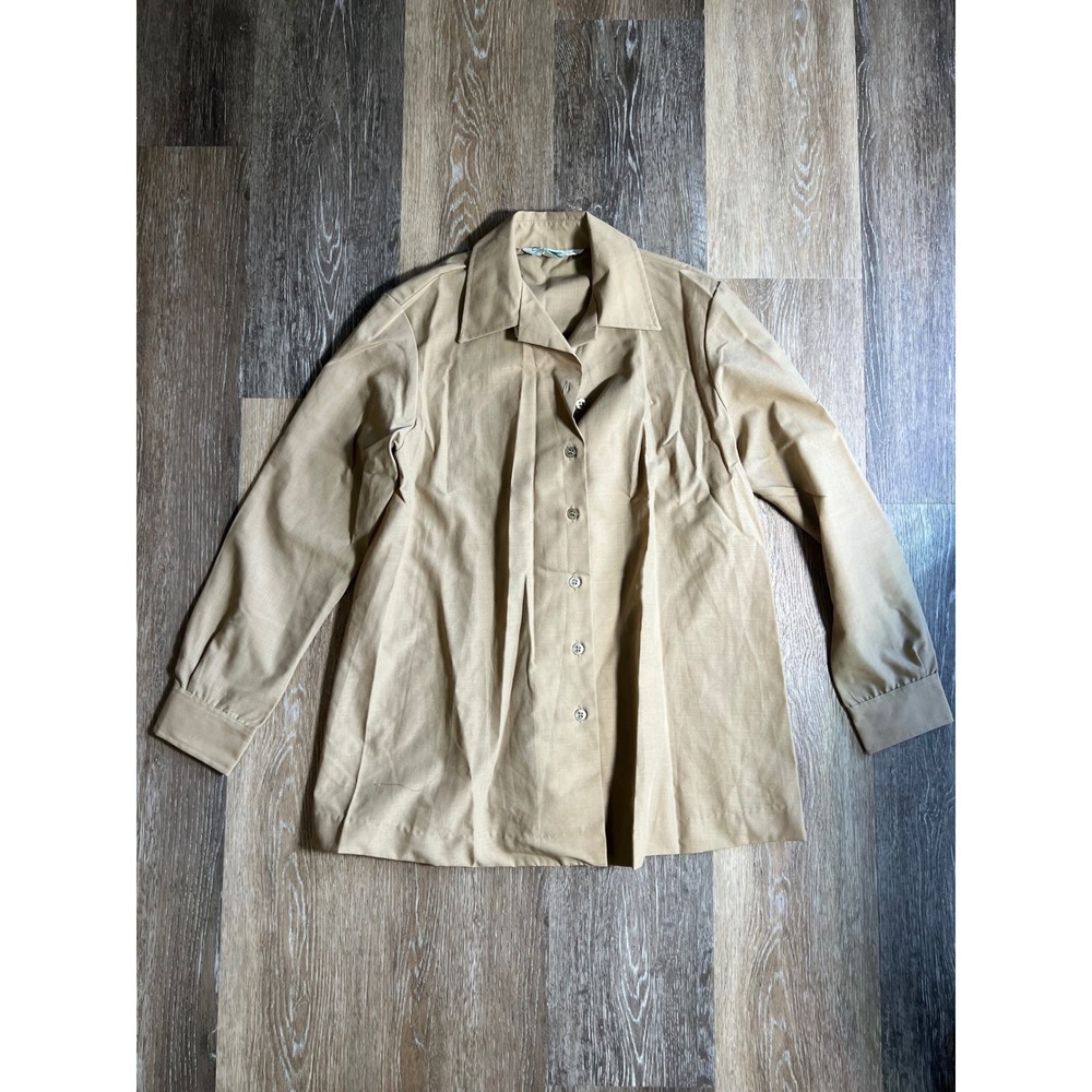 Vintage Califashions USMC Marine Corps Maternity Shirt Khaki Wool Blend Small